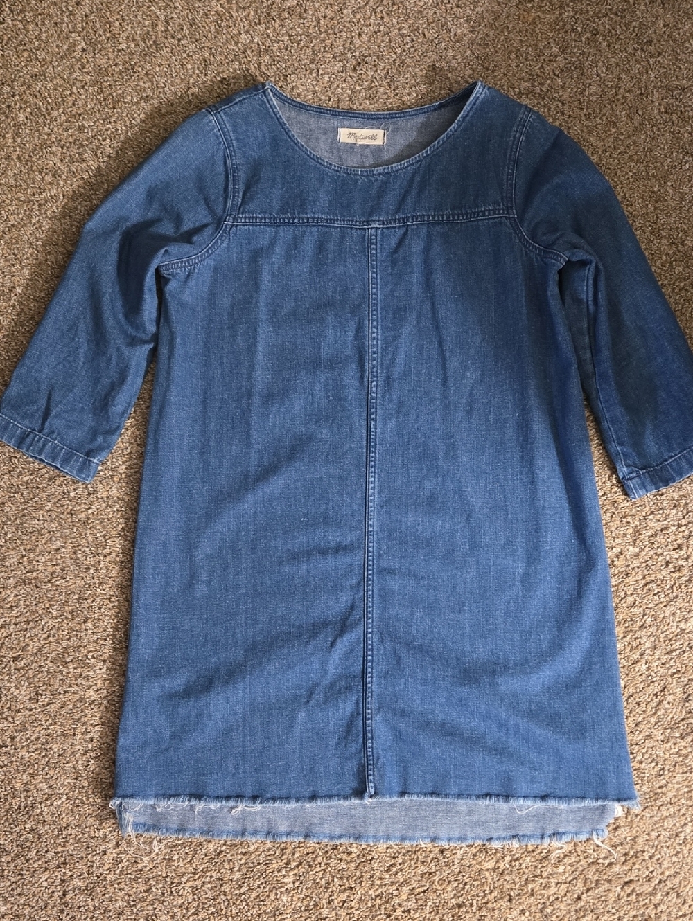 Madewell Light Blue Chambray Jean Dreaa with Frayed Edge